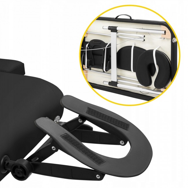Масажний стіл складний 4FIZJO Massage Table Alu W60 Black (P-5907739318374)