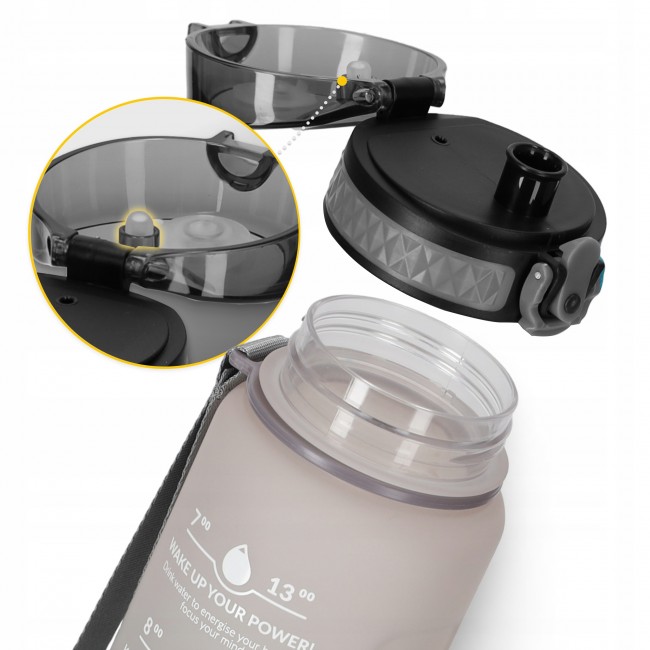Пляшка для води спортивна 4FIZJO 1000 мл Grey/Black (P-5905973400756)