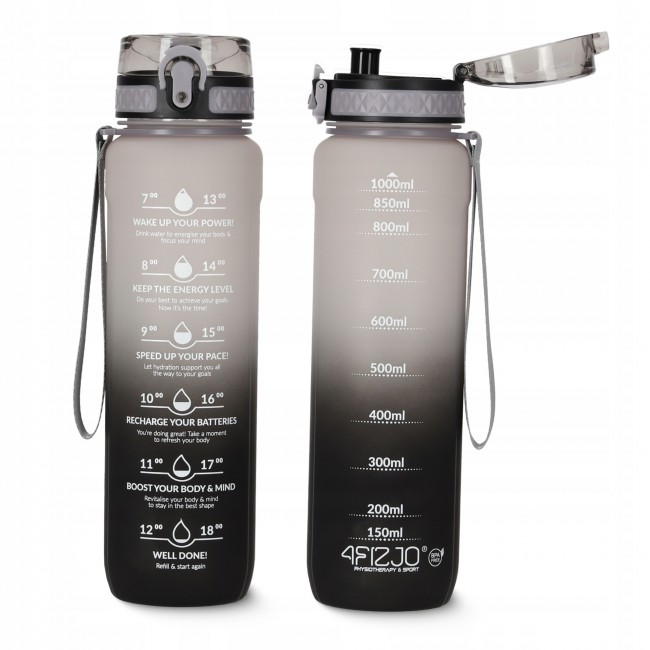 Пляшка для води спортивна 4FIZJO 1000 мл Grey/Black (P-5905973400756)