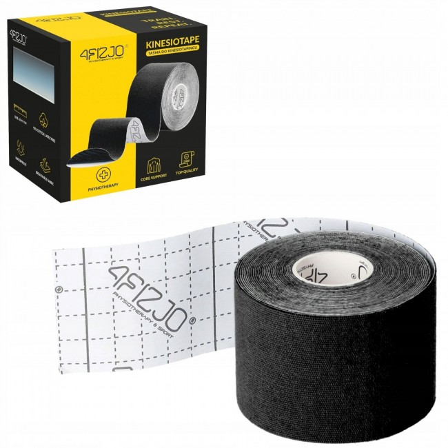 Стрічка кінезіологічна (кінезіо тейп) 4FIZJO 5 см x 5 м Black (P-5907739315977)