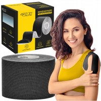 Лента кинезиологическая (кинезио тейп) 4FIZJO 5 см x 5 м Black (P-5907739315977)