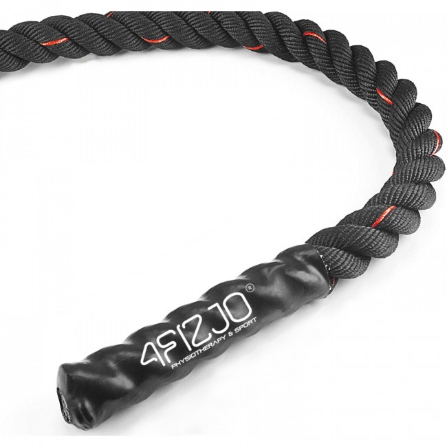 Канат тренувальний 4FIZJO Battle Rope 9 м для кросфіту Black (P-5907739312242)
