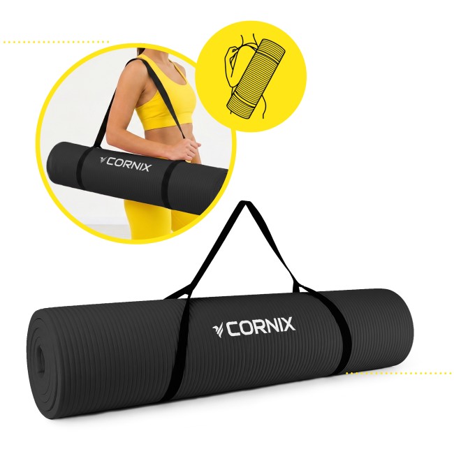 Коврик спортивный Cornix NBR XL 190 x 100 x 1.5 cм для йоги и фитнеса XR-0498 Black
