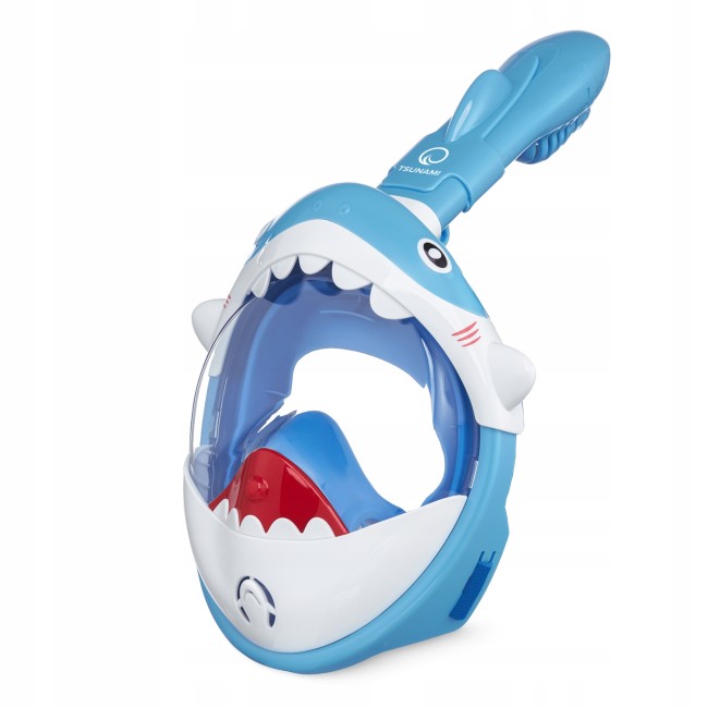 Маска для снорклинга TSUNAMI Shark полнолицевая, детская Sky Blue (P-5907739318237)