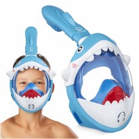 Маска для снорклинга TSUNAMI Shark полнолицевая, детская Sky Blue (P-5907739318237)