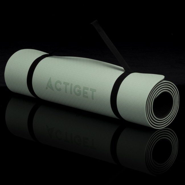 Коврик спортивный Actiget TPE 183 x 61 x 0.6 см для йоги и фитнеса ACT0022 Mint/Black