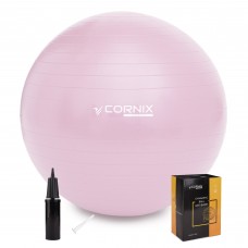 М'яч для фітнесу (фітбол) Cornix 55 см Anti-Burst XR-0361 Light Pink