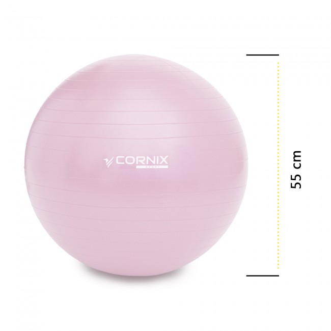 Мяч для фитнеса (фитбол) Cornix 55 см Anti-Burst XR-0361 Light Pink