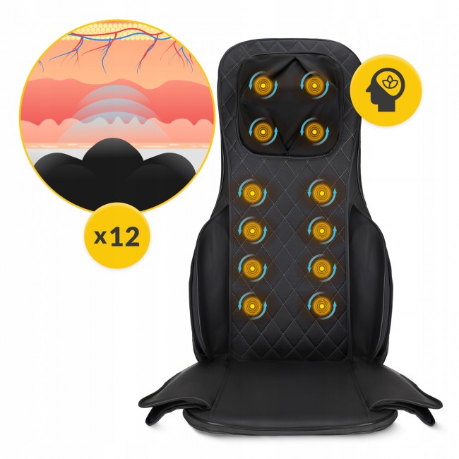 Массажная накидка 4FIZJO Shiatsu многофункциональная, с подогревом Black (P-5905973403528)