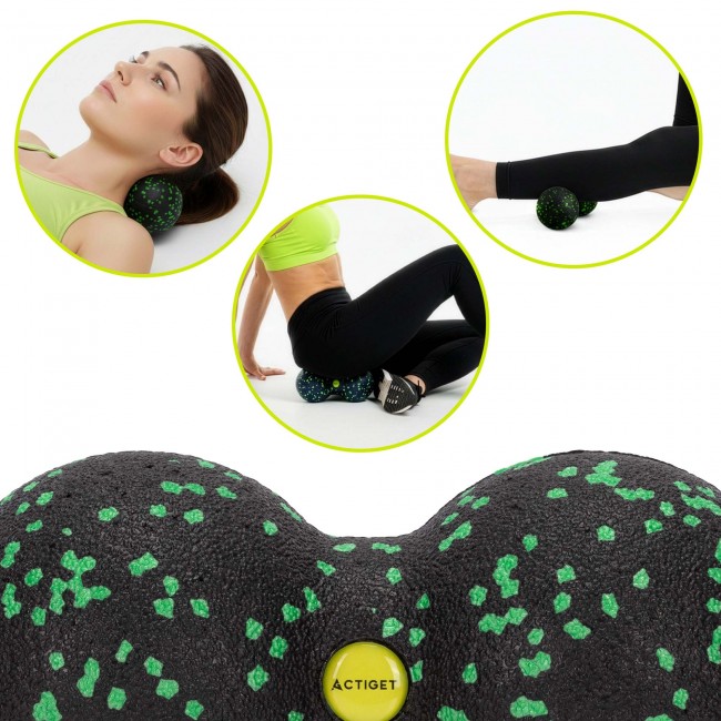 Массажный мяч двойной Actiget EPP 8 x 16 см ACT0098 Black/Green