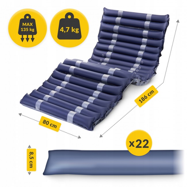 Протилежний матрац 4FIZJO PRO 186 x 80 см з компресором Blue (P-5905973402507)