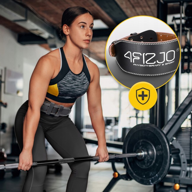 Пояс для тяжелой атлетики 4FIZJO кожаный Size M Black (P-5905973404303)