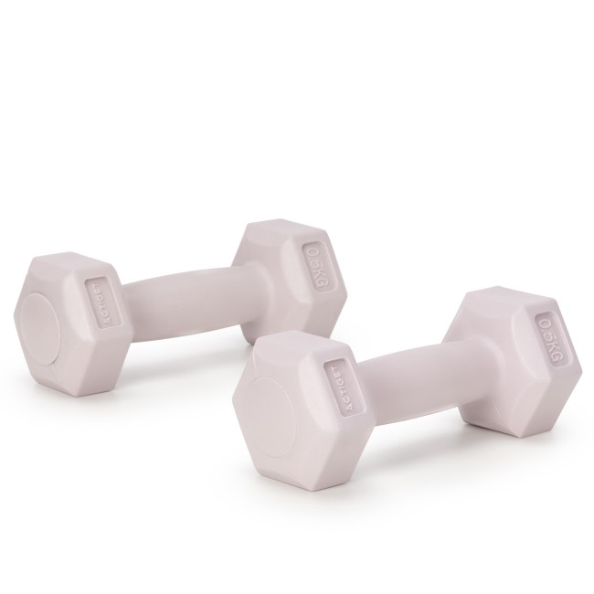Гантелі для фітнесу Actiget Hex 2 x 0.5 кг ACT0155 Light Pink