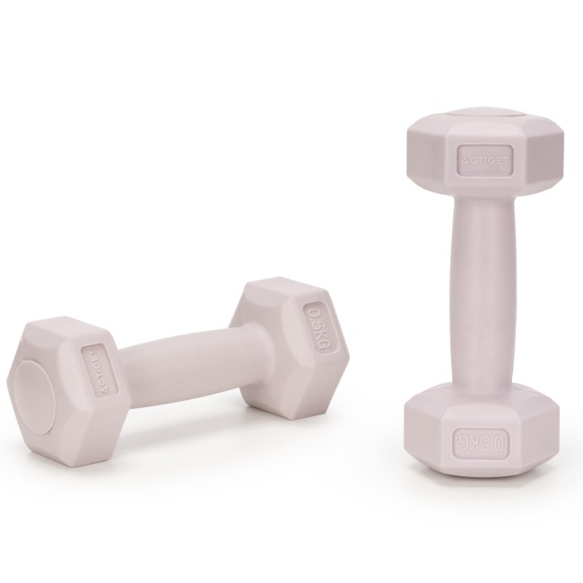 Гантелі для фітнесу Actiget Hex 2 x 0.5 кг ACT0155 Light Pink