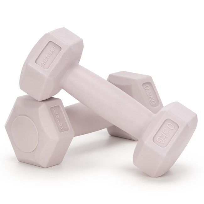 Гантелі для фітнесу Actiget Hex 2 x 0.5 кг ACT0155 Light Pink