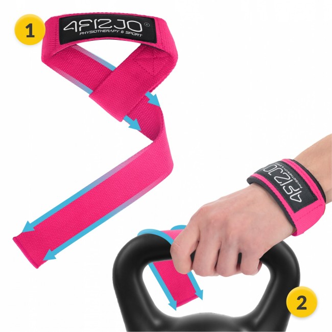 Лямки для станової тяги 4FIZJO Deadlift Straps Pink (P-5905973402293)