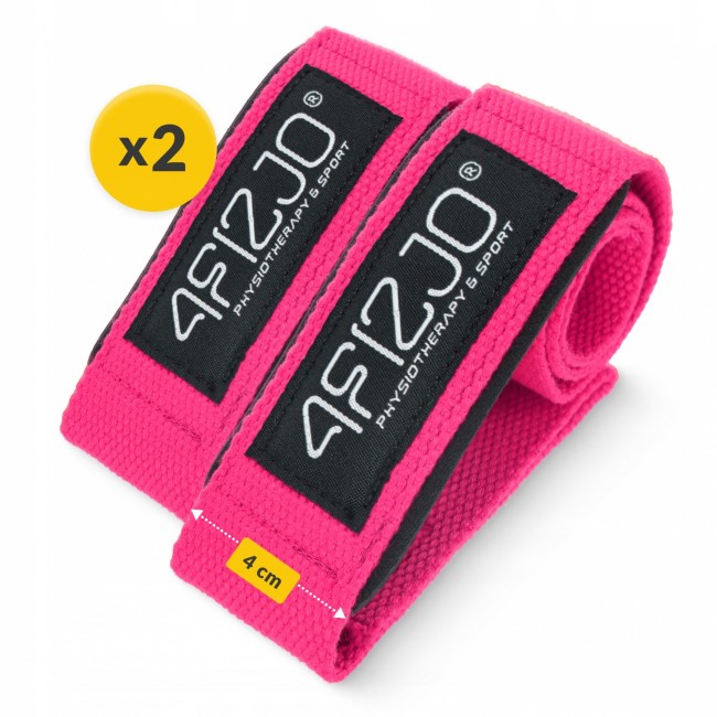 Лямки для станової тяги 4FIZJO Deadlift Straps Pink (P-5905973402293)