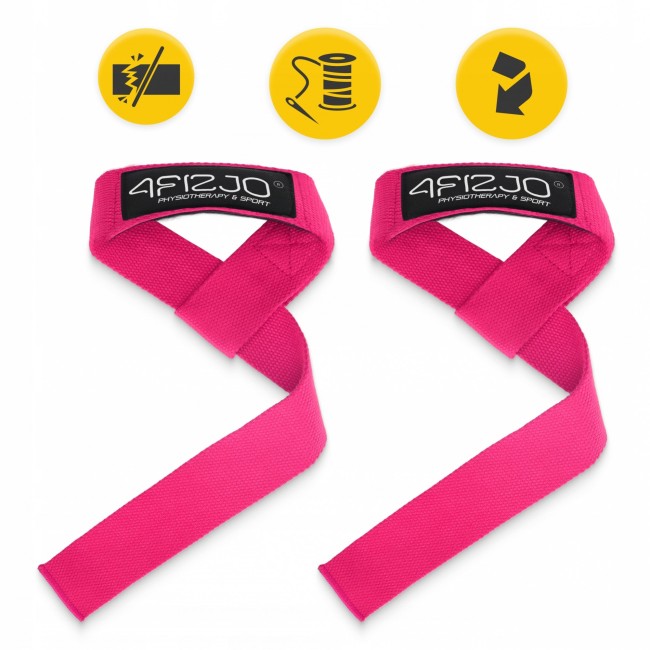 Лямки для станової тяги 4FIZJO Deadlift Straps Pink (P-5905973402293)