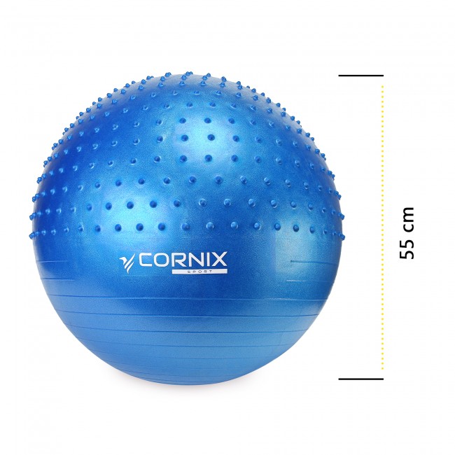Мяч для фитнеса (фитбол) Cornix 55 см полумассажный Anti-Burst XR-0459 Blue