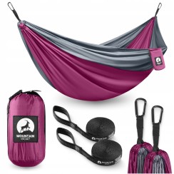Туристичний гамак Mountain Goat 300 x 200 см двомісний, підвісний Pink/Grey (P-5905973408004)