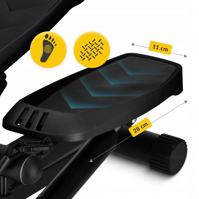 Степпер (міні-степпер) 4FIZJO Evo з еспандерами Black (P-5905973403863)