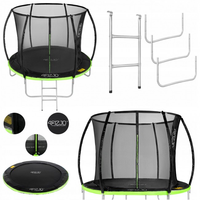 Батут с внутренней сеткой 4FIZJO Pro 8FT 252 см 4FJ0308 Black/Green