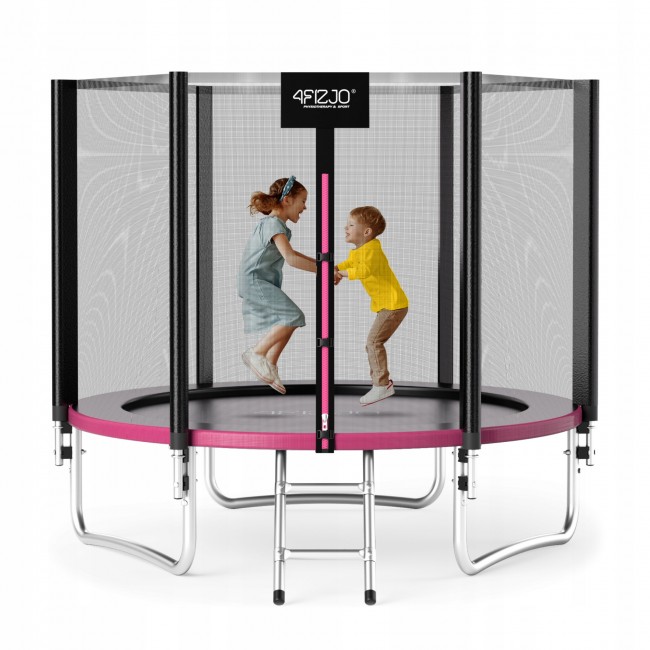 Батут із внутрішньою сіткою 4FIZJO Classic 8FT 252 см Black/Pink (P-5907739314536)