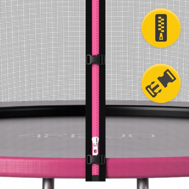 Батут із внутрішньою сіткою 4FIZJO Classic 8FT 252 см Black/Pink (P-5907739314536)
