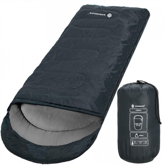 Спальный мешок (спальник) Springos 2 в 1 CS0043 +8 ...+20 °C R Navy Green/Grey
