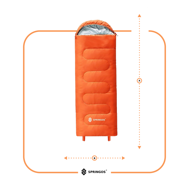 Спальний мішок (спальник) Springos 2 в 1 CS0120 +8 ...+20 °C R Orange/Grey