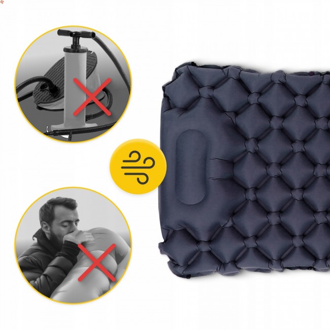 Коврик (каримат) надувной Mountain Goat 190 x 58 x 5 см со встроенным насосом Navy Blue (P-5905973400916)