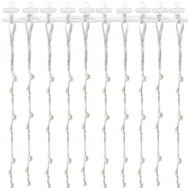 Гирлянда водопад (штора) Springos 3 x 3 м 300 LED Pilot USB CL4022 Warm White