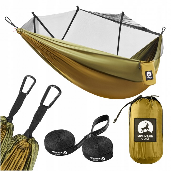 Туристический гамак Mountain Goat 270 x 140 см с москитной сеткой, одноместный, подвесной Olive (P-5905973403153) Туристический гамак Mountain Goat 270 x 140 см с москитной сеткой, одноместный, подвесной Olive (P-5905973403153)
