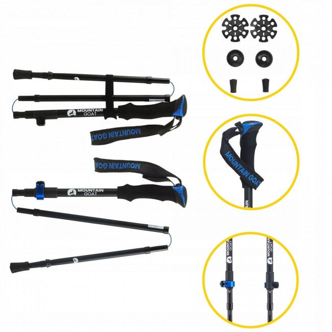 Трекінгові палиці Mountain Goat Pro+ 43-130 см Black/Blue (P-5907739318244)