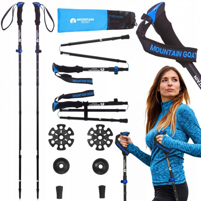 Трекінгові палиці Mountain Goat Pro+ 43-130 см Black/Blue (P-5907739318244) Трекінгові палиці Mountain Goat Pro+ 43-130 см Black/Blue (P-5907739318244)