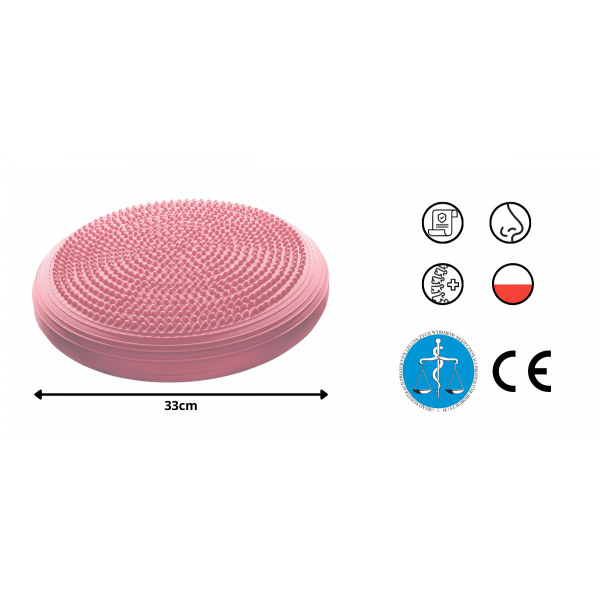 Балансувальна подушка-диск 4FIZJO MED+ 33 см (сенсомоторна) масажна 4FJ0316 Pink