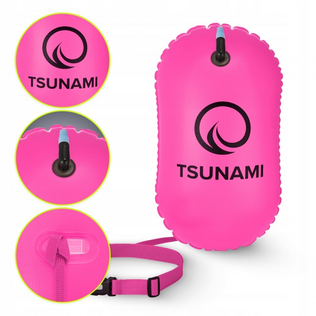 Буй для плавання TSUNAMI Basic надувний Pink (P-5907739314079)