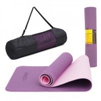 Килимок спортивний Cornix TPE 183 x 61 x 0.6 см для йоги XR-0007 Plum/Rose