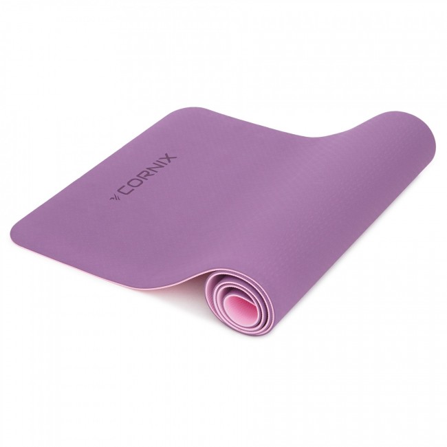 Килимок спортивний Cornix TPE 183 x 61 x 0.6 см для йоги XR-0007 Plum/Rose