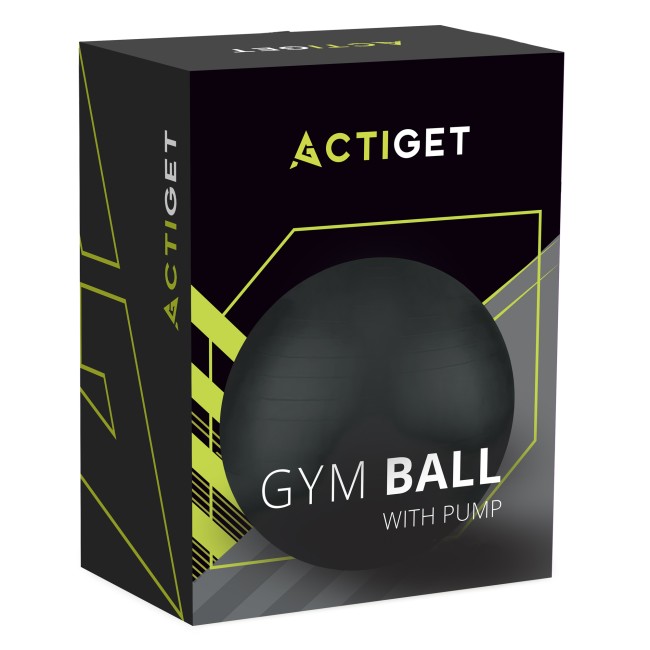 М'яч для фітнесу (фітбол) Actiget 75 см із насосом ACT0146 Black