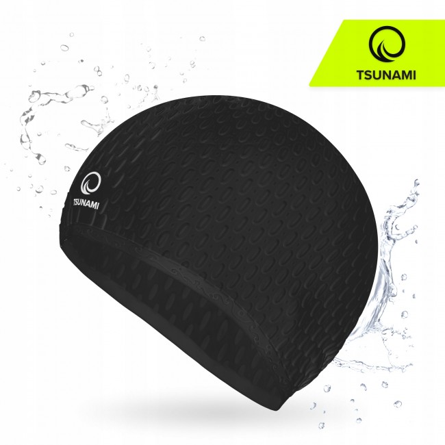 Шапочка для плавання TSUNAMI Texture Black (P-5905973401890)