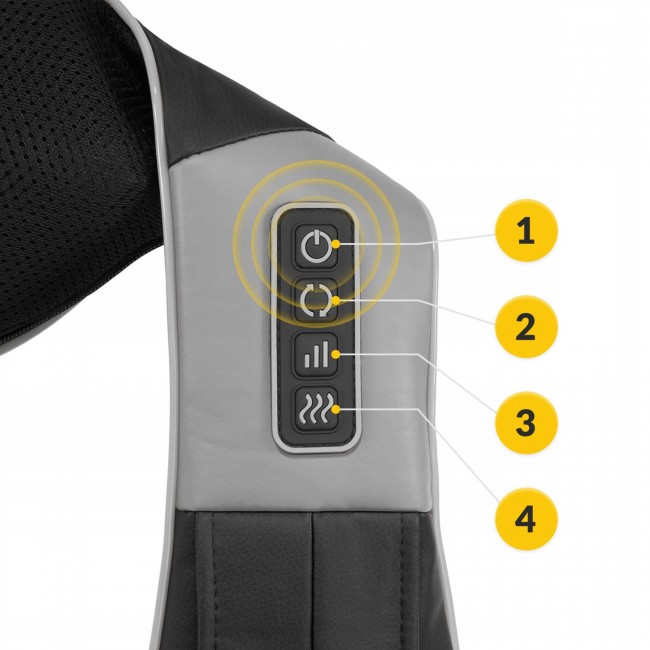 Накидка-массажер 4FIZJO Shiatsu Ultra+ для шеи и спины, аккумуляторный Black/Grey (P-5907739319098)