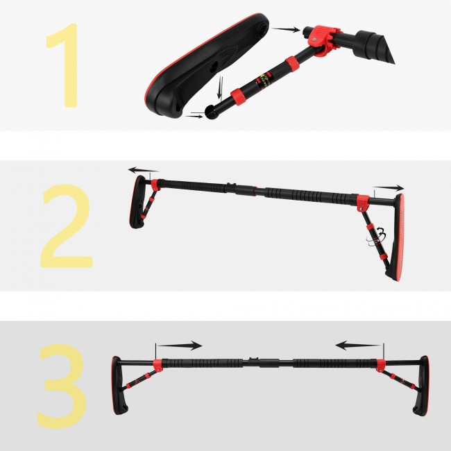 Турник раздвижной Cornix Elite 130-170 см XR-0292 Black/Red