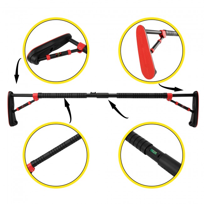 Турник раздвижной Cornix Elite 130-170 см XR-0292 Black/Red