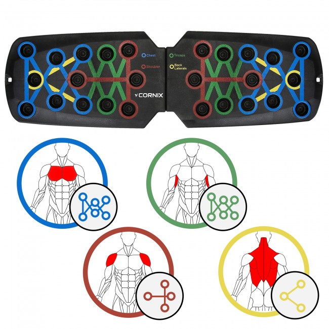 Упори (дошка) для віджимань Cornix Push-Up Board складана, зі змінним хватом XR-0453