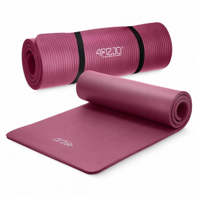Килимок (мат) спортивний 4FIZJO NBR 180 x 60 x 1.5 см для йоги та фітнесу Burgundy (P-5905973406710)