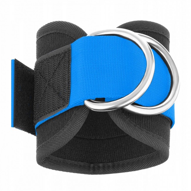 Манжеты для тяги 4FIZJO Ankle Strap 2шт Black/Blue (P-5907739314833)