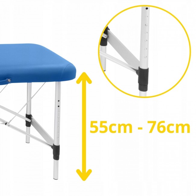 Масажний стіл складний 4FIZJO Massage Table Alu W60 Blue (P-5907739318404)