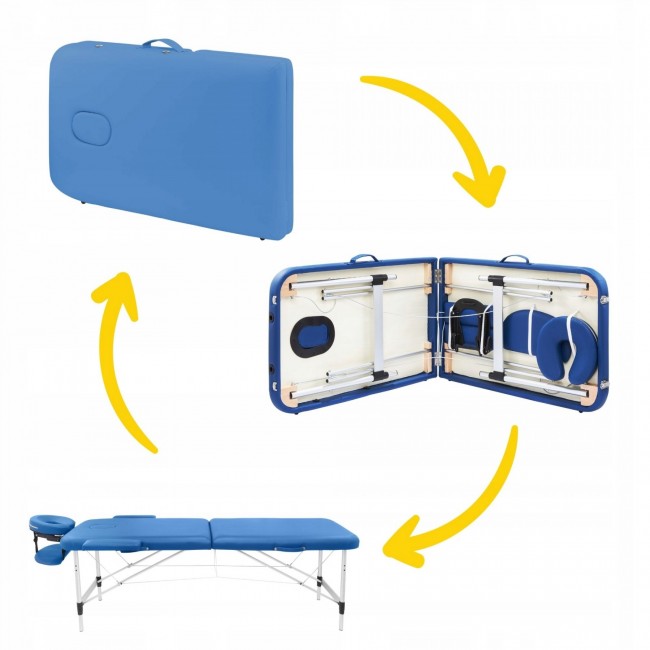 Масажний стіл складний 4FIZJO Massage Table Alu W60 Blue (P-5907739318404)