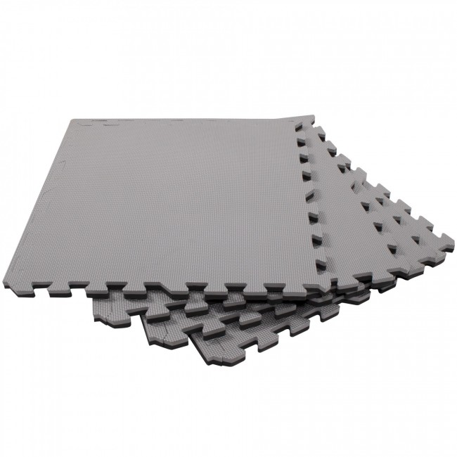 Мат-пазл (ласточкин хвост) Springos Mat Puzzle EVA 120 x 120 x 2 cм FM0009 Black/Grey